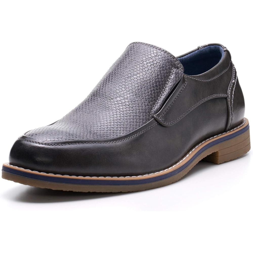 image:imageAlpine Swiss Carter Mens Slip On Loafers Snakeskin Dress ShoesGrey